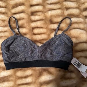 NWT Top Secret Bralette in silver and black